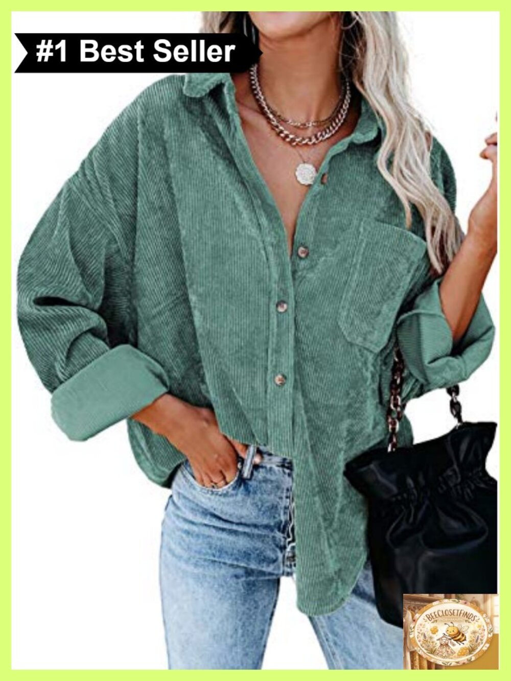 Corduroy Button Down Boyfriend Shirt Long Sleeve Oversized Blouse